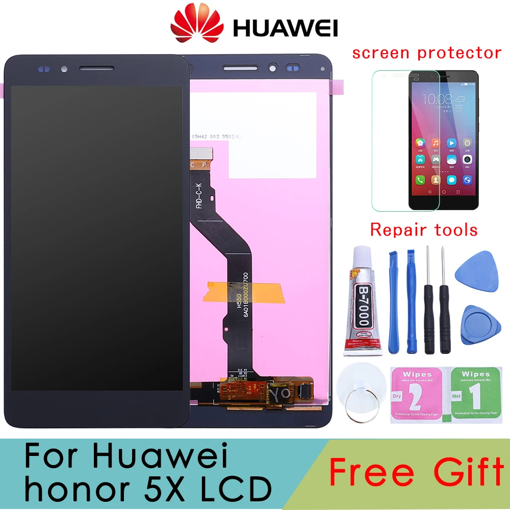 Pаспродажа Для huawei Honor 5X ЖК дисплей + сенсорный экран + инструменты FHD 100% новый дигитайзер в сборе Замена для huawei GR5 5,5 дюймов