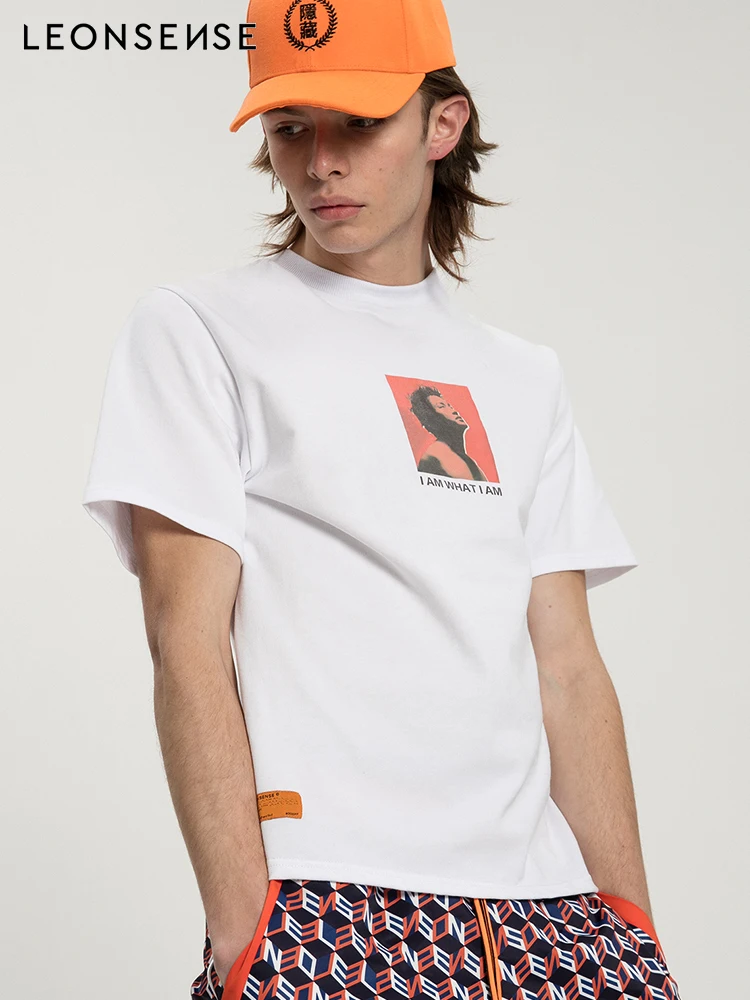 

2018 Leonsense Designer Men's Tribute What For I Am Leslie Cheung Photo Short-sleeved O-neck 100% Cotton T-shirt Summer Dress