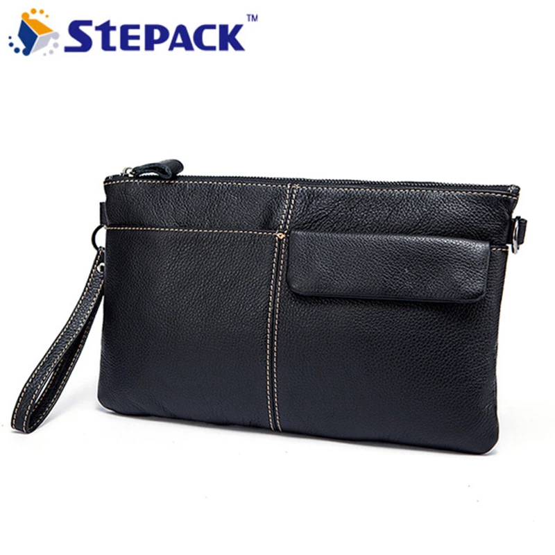 

2017 New Arrival Cross Section Simple Design Genuine Leather Men Wallet Men Big capacity Holders Billfold Business