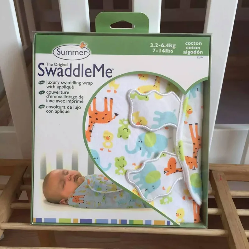 Летний супермягкий костюм SwaddleMe для новорожденных, хлопок, для детей 0-3 месяцев, спальный мешок, размер 50X73X39 см