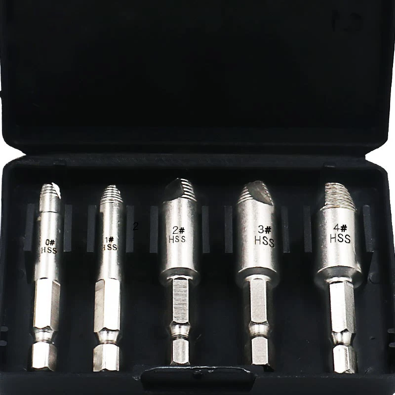 

5pcs Damaged Screw Extractor Remover Drill Bits Double Side Broken Screw Extractor Tools Guide Set Broken Speed Out Easy Out