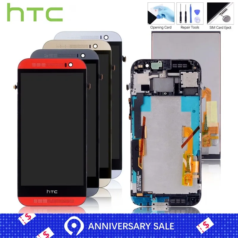 

5.0 inch Display For HTC ONE M8 LCD Touch Screen HTC ONE M8 Display LCD Digitizer Assembly With Frame Replacement 831c