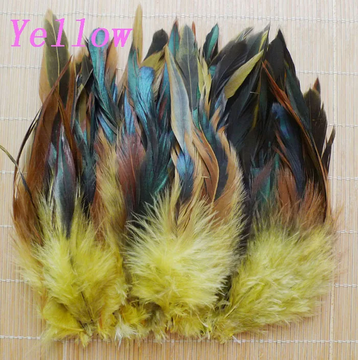 50 шт. 12,5-20 см 13 Цветов цыпленок фазана хвост петуха перья для маски изделия ремесла платье шляпу, делая украшения - Цвет: Yellow