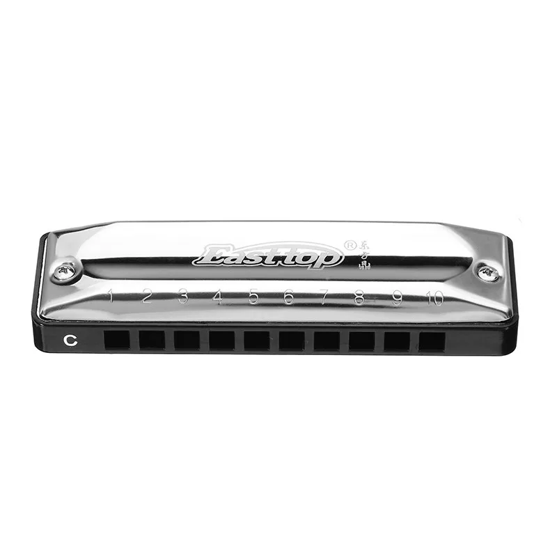 Новое поступление EASTTOP T002 C 10-отверстие профессиональная Губная гармошка Blues диатонический Пластик коробка Высокое качество 10 отверстий гармоника