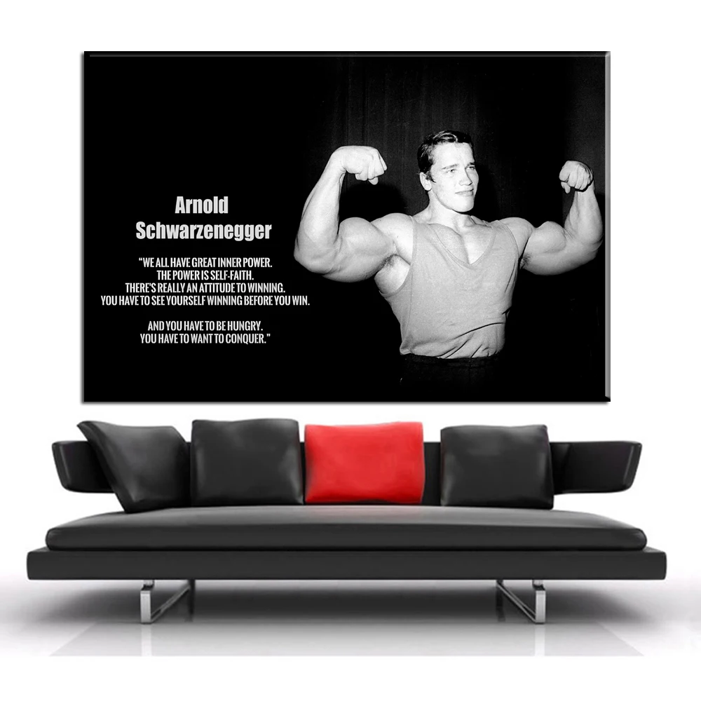 Xdr313 Arnold Schwarzenegger Bodybuilding Zitate Zitate Inspirational posters und druck Boxen Box player leinwand Poster in Xdr313 Arnold Schwarzenegger