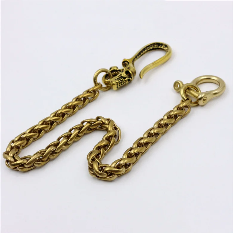 

Punk Solid Brass Skull Pants Wallet Chain Trucker Pants Chain DIY Solid Brass Metal Wallet Belt Chain Keychain Accessories