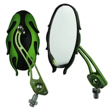 Universal motorcycle mirrors 10MM bike/motorbike rear view side pair green