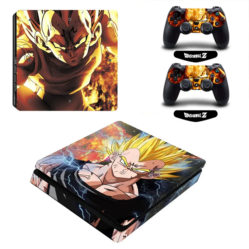 ARRKEO Dragon Ball Z Сон Гоку Вегета мужские шорты для купания виниловая наклейка PS4 тонкая кожа Стикеры для sony Игровые приставки 4 Slim консоли и 2 контроллеры - Цвет: Super Vegeta 5