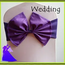 Горячая Распродажа! Горячая Распродажа! 100 шт свадебный фиолетовый чехол на стул Декор-покрытие и банты для стульев для декора гостиницы