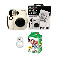 Аутентичная фотокамера моментальной печати Fujifilm Instax Mini 7s с 20 листами белая пленка Fuji Instax Mini и объектив для селфи