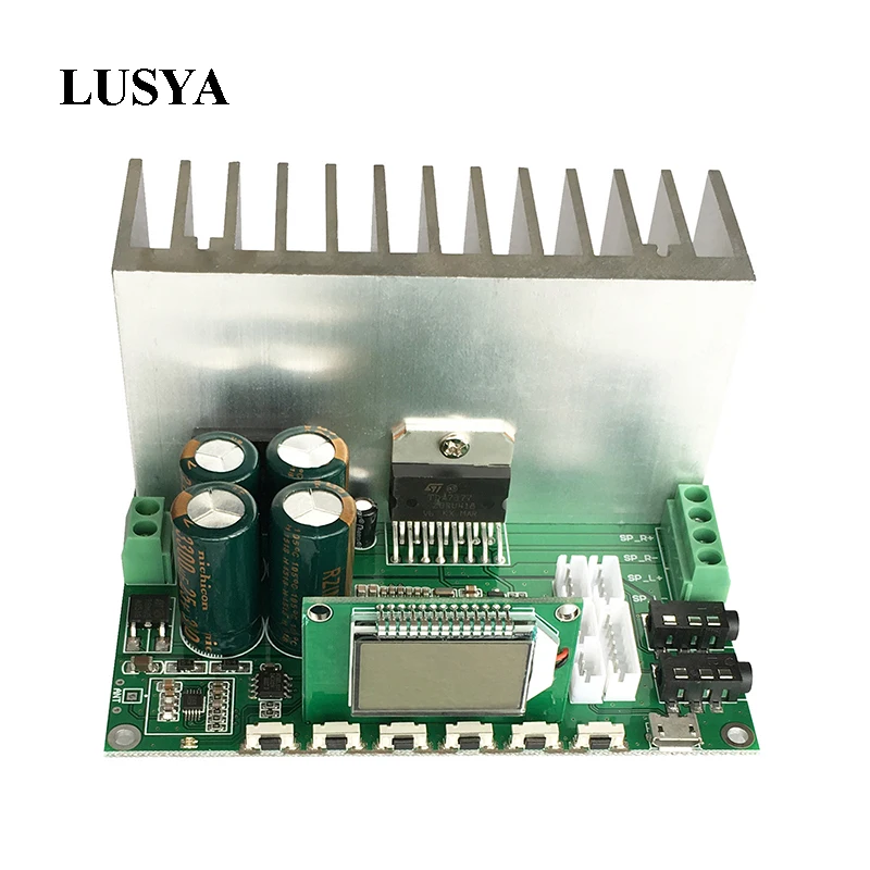 

Lusya TDA7377 FM stereo digital radio power amplifier board 30W X 2 with LCD display for Wireless campus broadcast