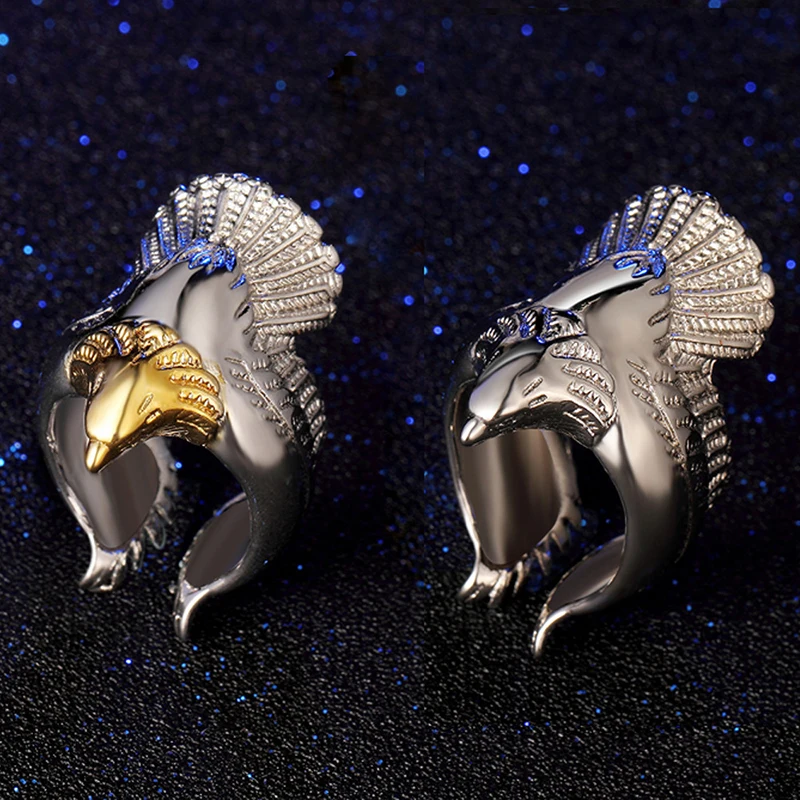 XIYANIKE 2017 Golden Eagle domineering personality ring 925 sterling silver for men or women wedding ring fashion jewelryVRS2305