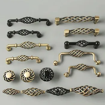 Antique Bronze Birdcage Furniture Drawer Dresser Handles Knobs Cabinet Pulls Kitchen Wardrobe Door Knob Handle Bookcase Pull