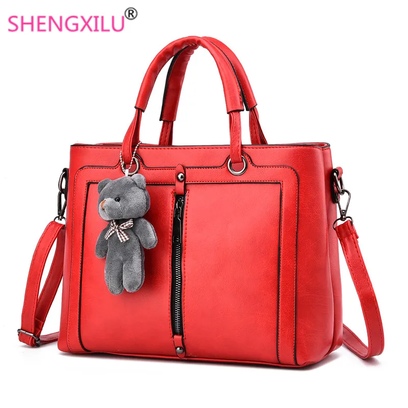 Shengxilu vintage zipper brand medium handbags top quality women totes clutch purse ladies