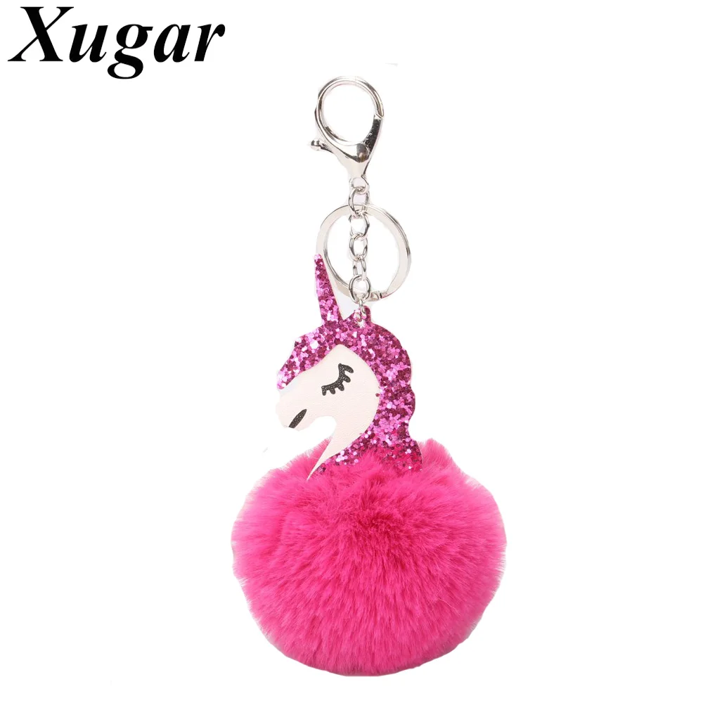 Buy Pompom Glitter Keychain For Women Girls Bag Charms
