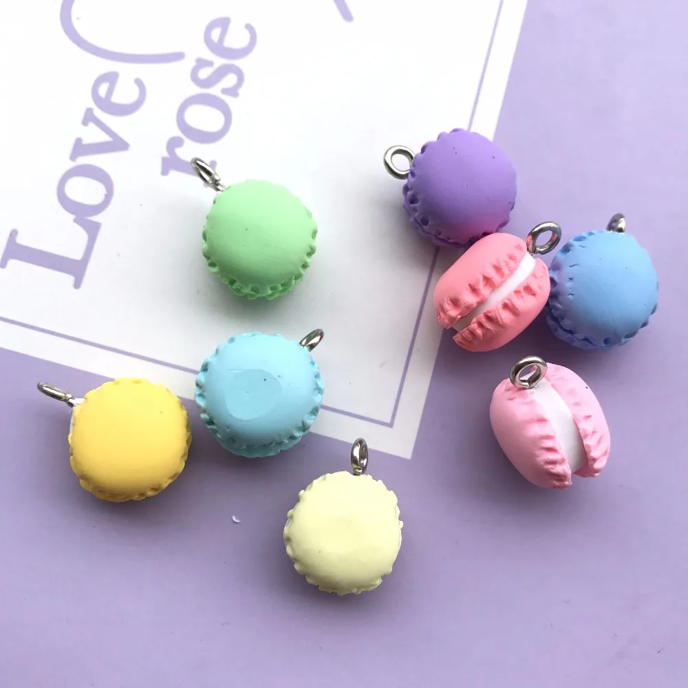 

ZALEBABA NEW resin Soft pottery macaron pendant resin DIY decoration Earrings necklace DIY 10 PCs