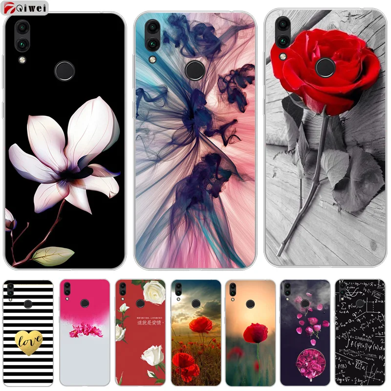 

For Huawei Honor 8C Case Silicone Soft TPU Cover For Funda Huawei Honor8C Cases Coque Honor 8C BKK-L21 Case 8 C C8 Rose Capas