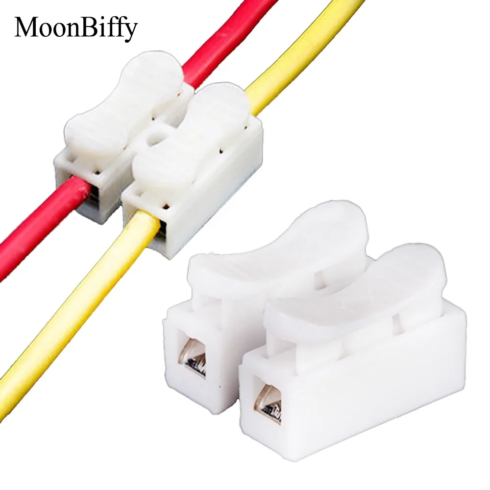 

MOONBIFFY 30pcs lot 2 Pins Electrical Cable Connectors CH2 Quick Splice Lock Wire Terminals Set 20x17.5x13.5mm