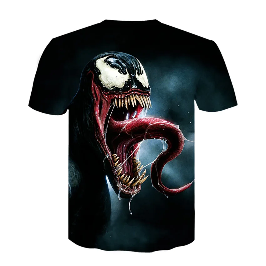 Новая серия venom мужская футболка Летняя 3D печать круглый вырез короткий рукав серия Marvel Повседневная футболка модная крутая мужская рубашка