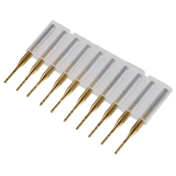 

50pcs 3.175mm Corn Teeth TiN Coated Carbide Milling Cutter Router Drill Bit 0.9mm