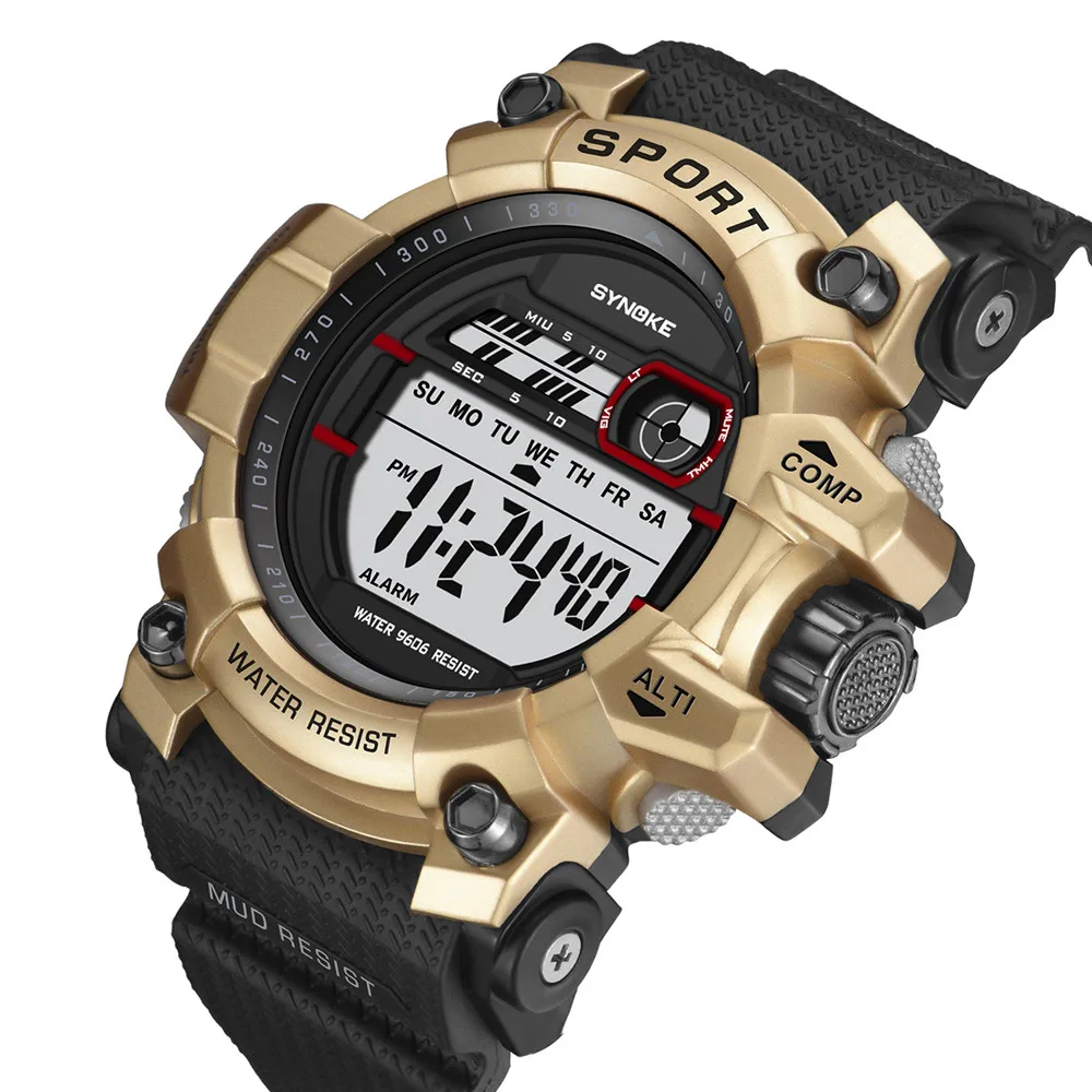 

SYNOKE Men's Multi Function Military Sports Watch LED Digital Movement Wristwatch High Quality Electronic Sport Watches 9606