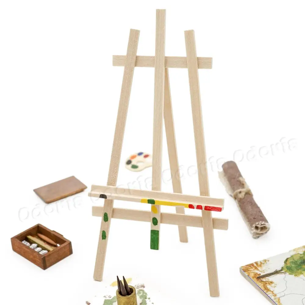 Odoria 1:12 миниатюрный пюпитр набор инструментов для рисования пигментная щетка для рисования кукольный домик аксессуары для мебели
