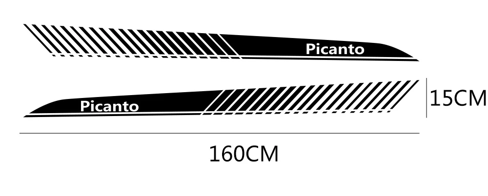 2 шт. Автомобильная боковая полоса виниловая клеящаяся пленка Автогонки спортивные наклейки украшение для KIA Picanto тюнинг DIY Стайлинг автомобильные аксессуары