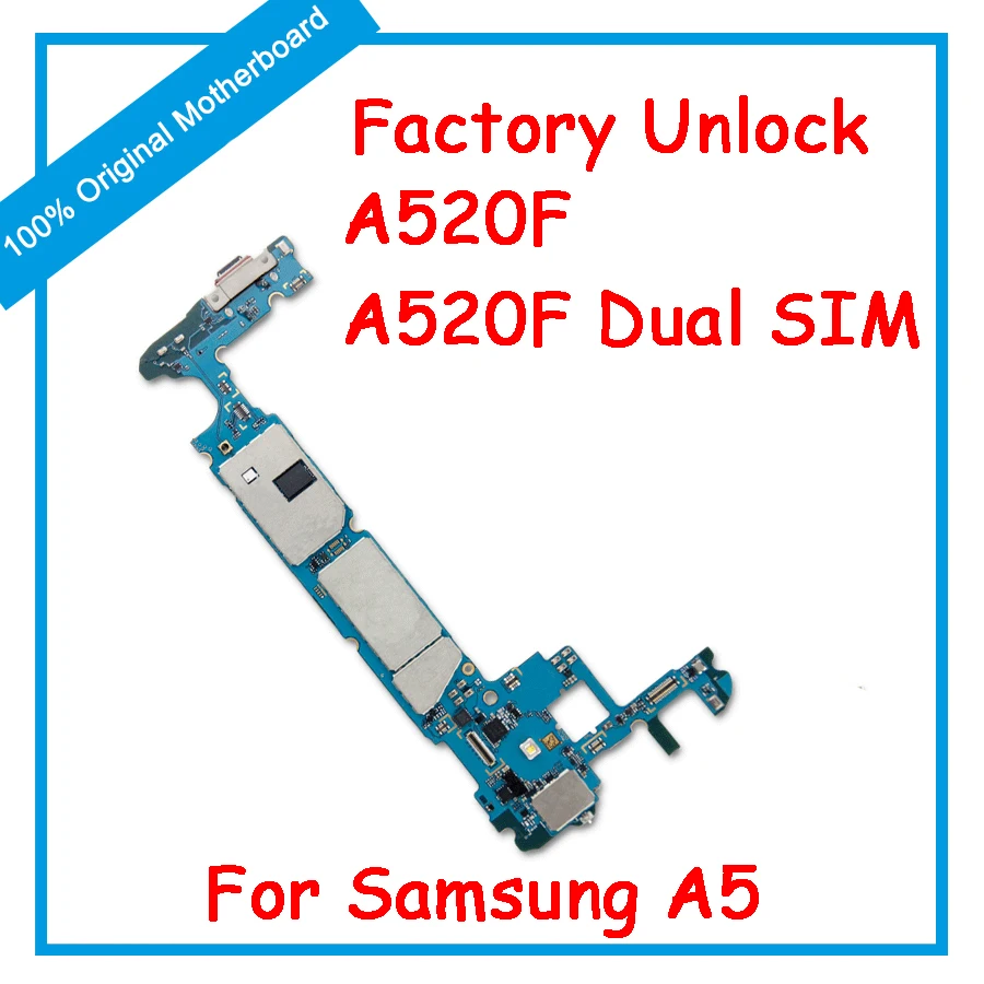 

Motherboard For Samsung A5 A520F 1/2 SIM Original MainBoard Unlocked with Android System Logic Board
