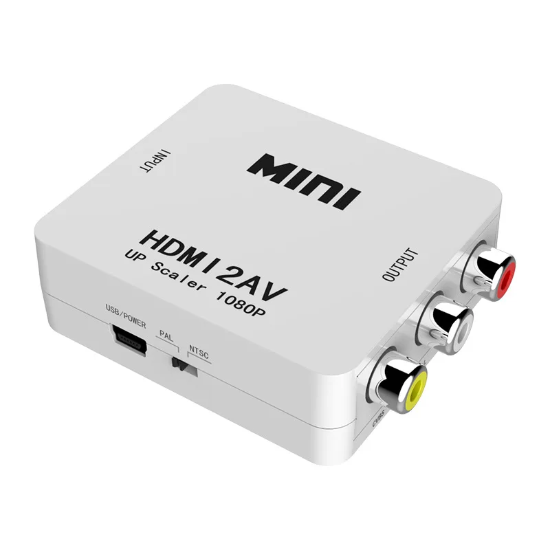 Amkle Mini HD Video Converter Box HDMI to RCA AV/CVSB L/R Video 1080P HDMI2AV Support NTSC PAL Output HDMI TO AV Scaler Adapter Amkle Mini HD Video Converter Box HDMI to RCA AV/CVSB L/R Video 1080P HDMI2AV Support NTSC PAL Output HDMI TO AV Scaler Adapter