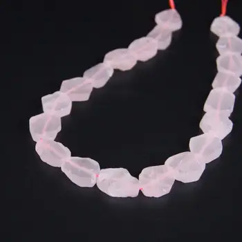 

15.5"/strand Natural Rose Quartzs Matte Rhombus Slab Loose Beads,Raw Pink Crystal Gems Stone Slice Pendants For Jewelry Making