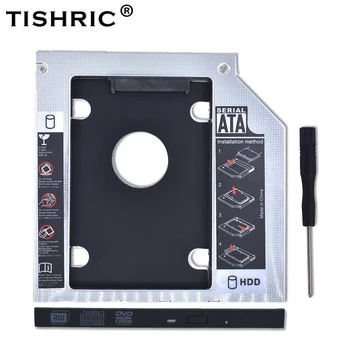 

TISHRIC 2018 Aluminum Universal 2nd HDD Caddy 9.5mm SATA 3.0 Optibay Case 2.5"SSD DVD Drive Box Enclosure Adapter For Notebook