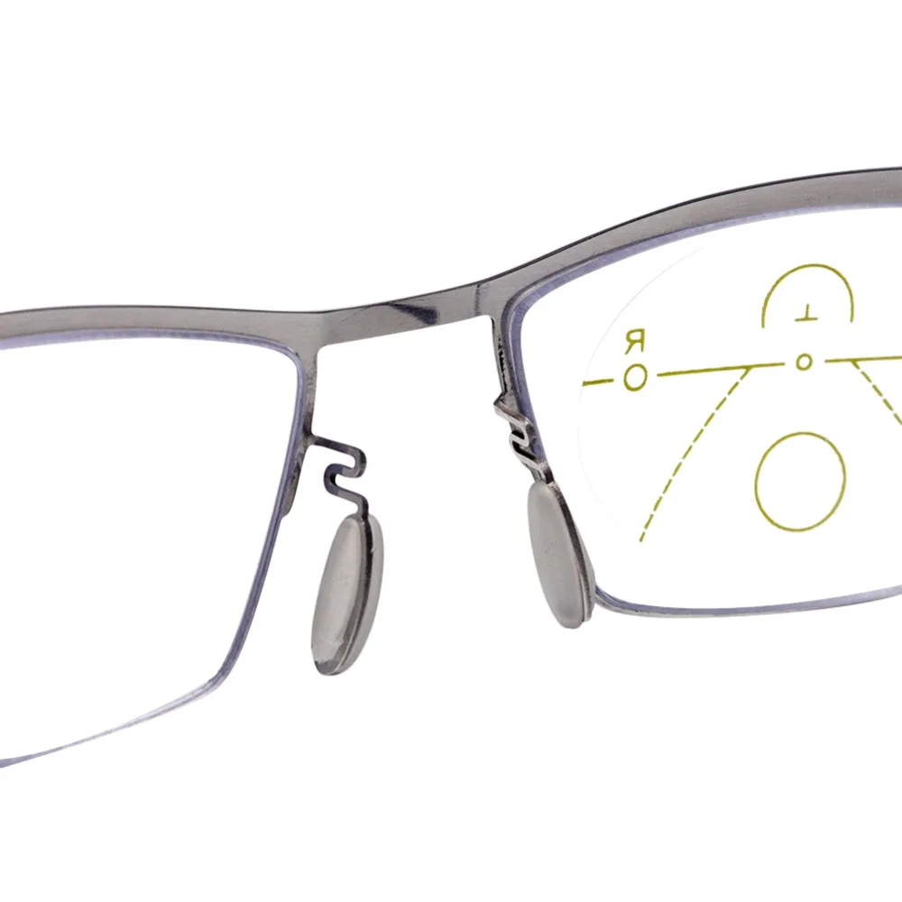 Повседневный анти-синий светильник очки для чтения удобные прогрессивные многофокальные Серебряные очки на заказ фотохромные очки