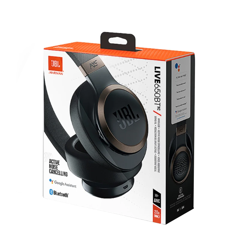 JBL LIVE 650BTNC Bluetooth Headphone Audio Noise Cancelling Smart Voice Wireless Headphones Stereo Music Dynamic Gaming Headset