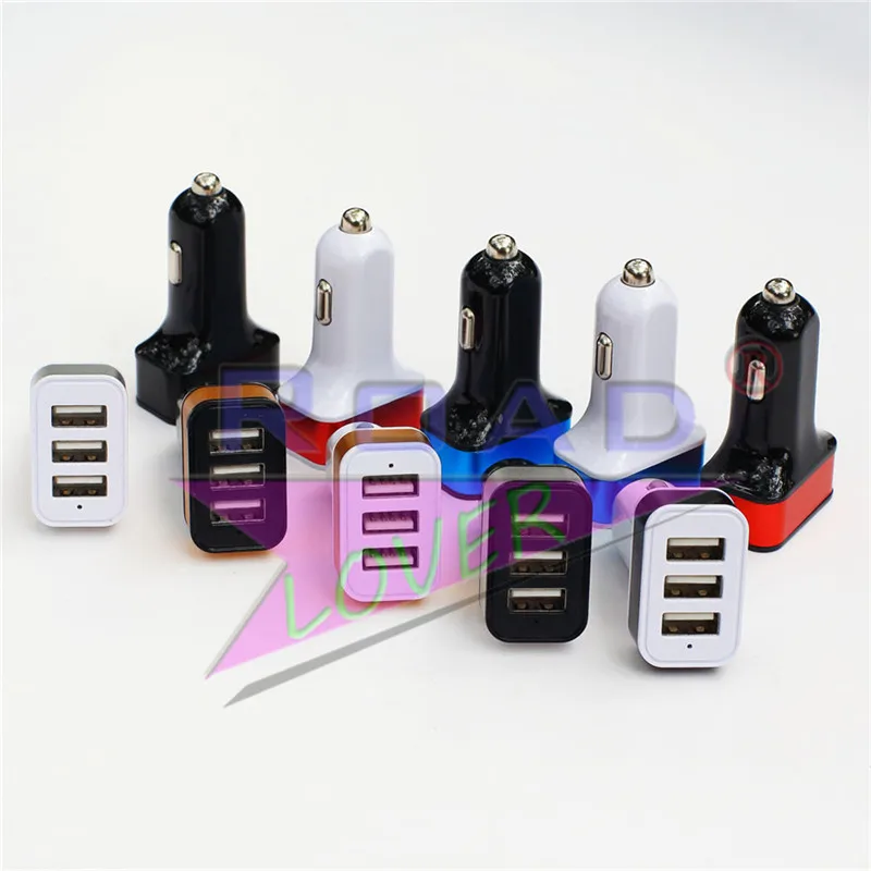 

Roadlover 1 PC 12V to 24V Fast Charge USB 4.8A 7.2A 3USB Ports Car GPS intelligent Car Charger Portable Size