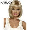 HAIRJOY blanc femmes synthétique complet perruques court droit Bob coiffure Blonde faits saillants cheveux perruque résistant à la chaleur livraison gratuite ► Photo 2/6