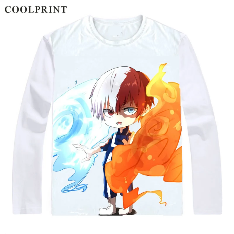 Футболка Todoroki Shouto мужская с принтом повседневная винтажная рубашка длинным