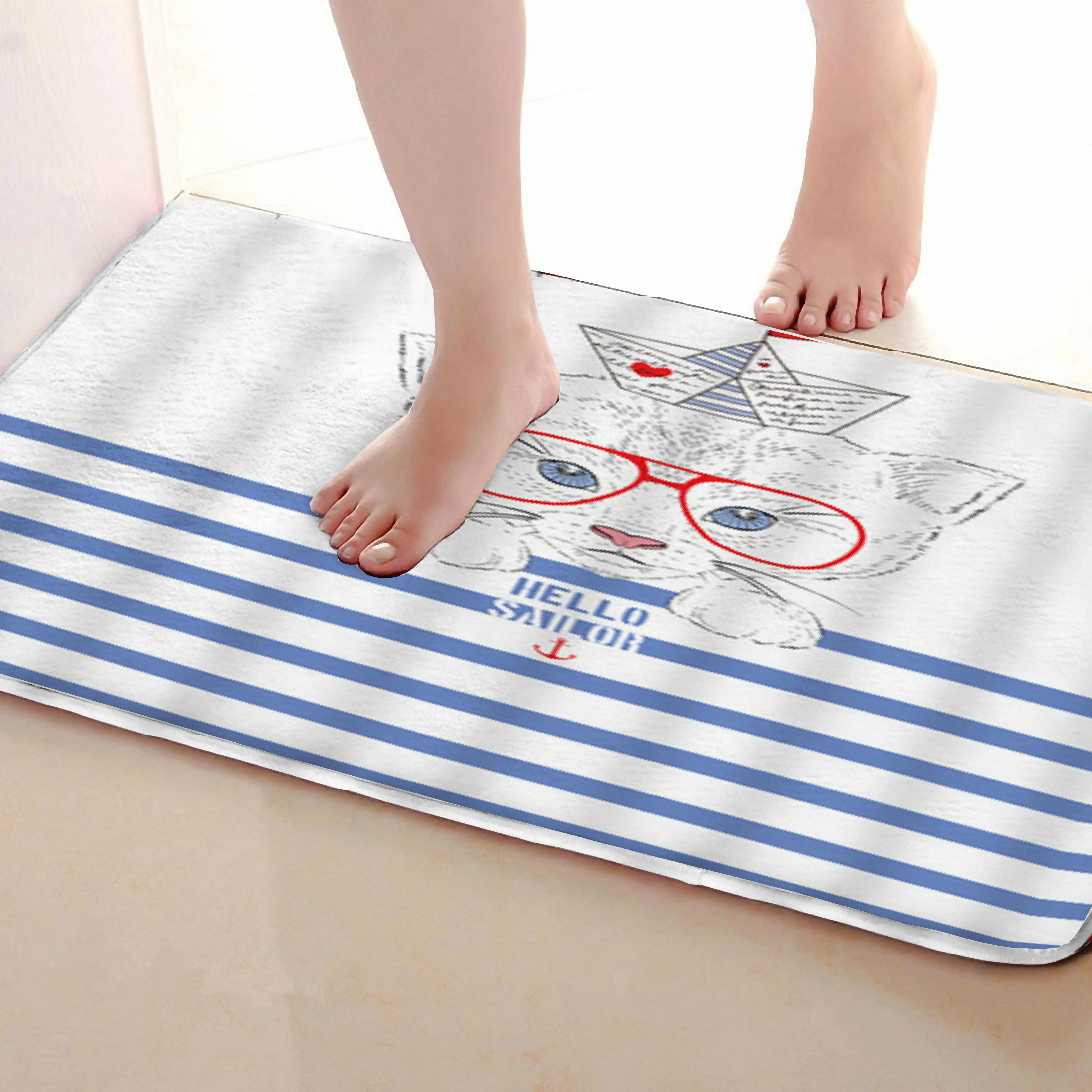 Cat Стиль Ванная комната Коврики, забавные Нескользящие Для ванной Коврики, Занавески для душа Интимные аксессуары, Коврики Чинг вашей душе Шторы