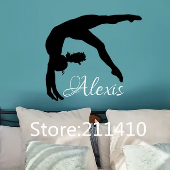 

Personalized Name Gymnastic Wall Art Stickers- Gymnastic Wall Decal - Gift for Gymnast Home Decor Girl Bedroom Wall Sticker A277