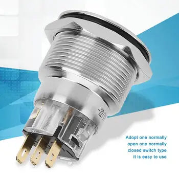 

20Pcs 22mm Automatic Reset Flat Head without Light NC + NC + C Button Switch touch switch interruptor Metal Button Switch