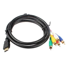 Черный 1,5 M HDMI Male-5 RCA Male RGB Аудио Видео AV компонентный адаптер кабель