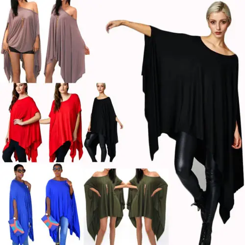 Women-039-s-Fashion-Loose-Baggy-Tunic-Batwing-Sleeve-Tops-T-Shirt-Blouse-Plus-size