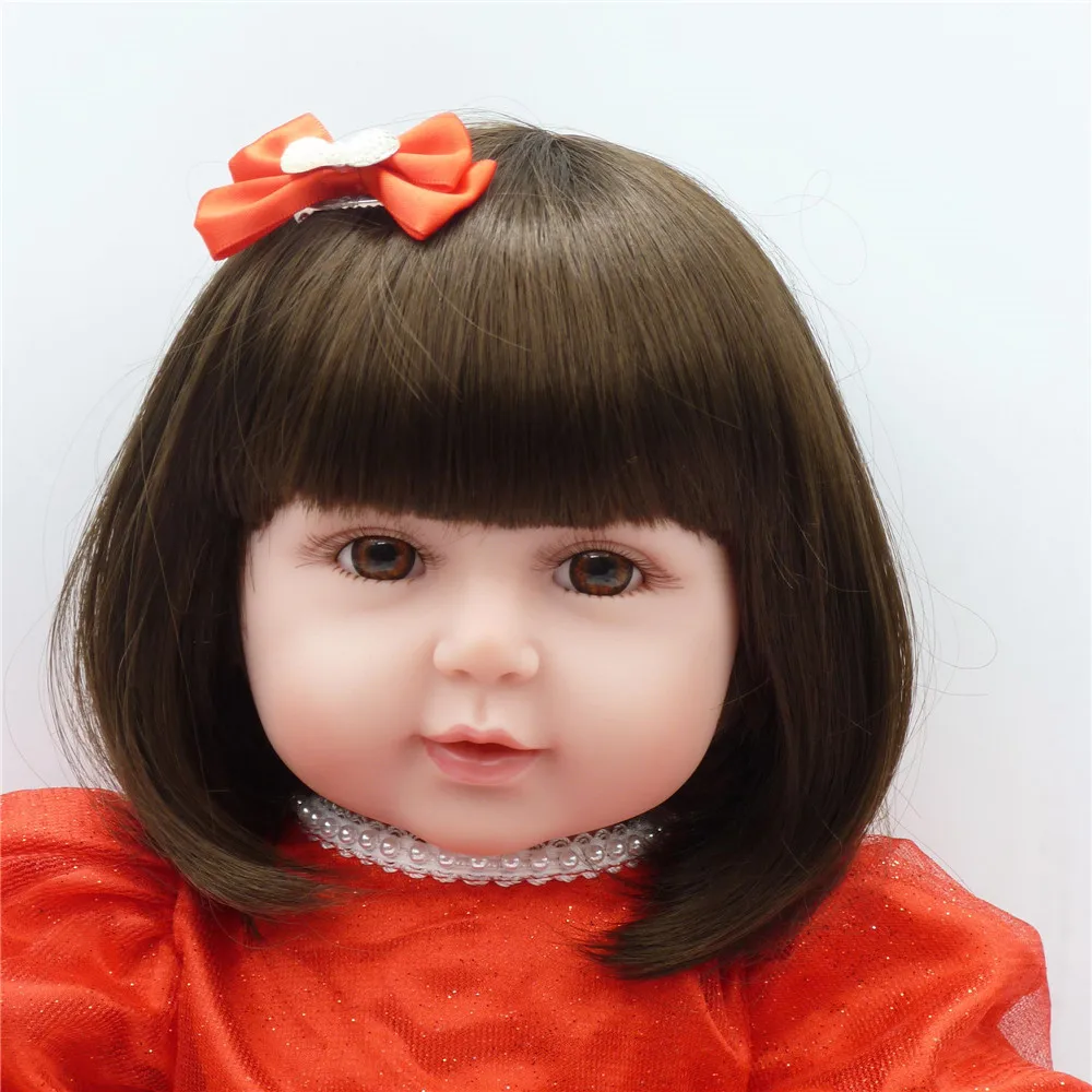 SanyDoll 22 дюймов см 55 см Силиконовые baby reborn куклы детские игрушки большая красная юбка красивая девочка Рождественский подарок