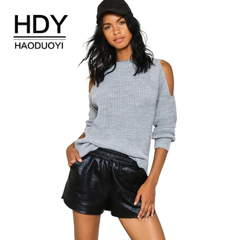 

HDY Haoduoyi Apparel 2020 Autumn Women Sweater Casual Solid Colir Loose Knitted Female Tops Brief Style Ladies Pullover Tops