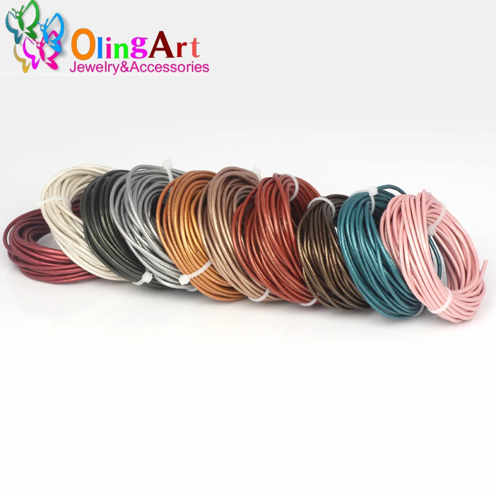 5M Leather Round Rope String Cord Wire Necklace for Jewelry Findings Craft DIY