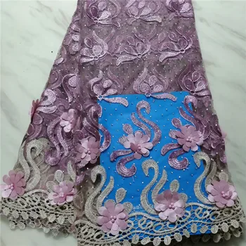 

Latest African Lace Fabric 2019 Embroidered Nigerian Laces Fabric Bridal High Quality French Tulle Lace Fabric For Women Dress