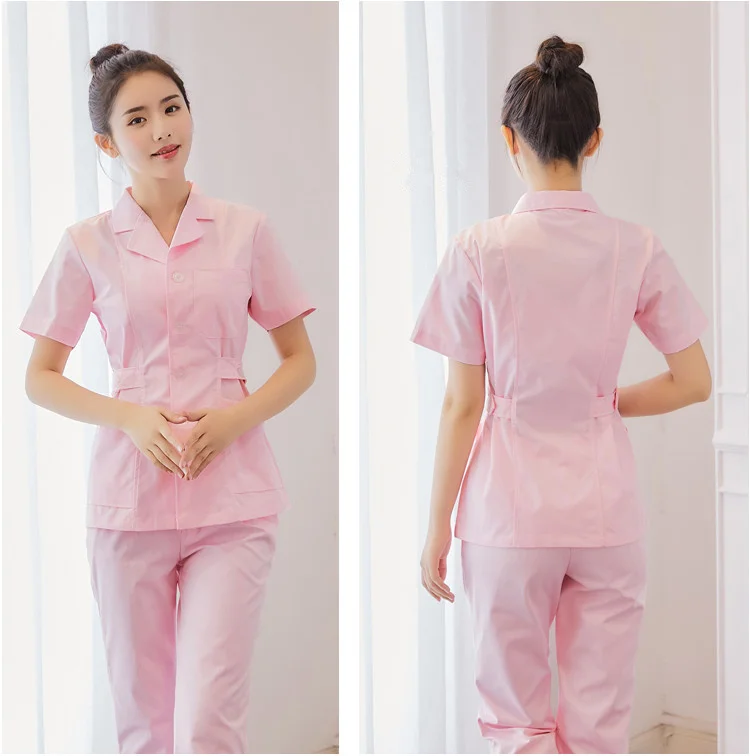 

2018 New Women Medical Lab Coats Quality Doctor Nurse Uniform Hospital Nursing Scrub Overalls Short Sleeve Pharmist Workwear