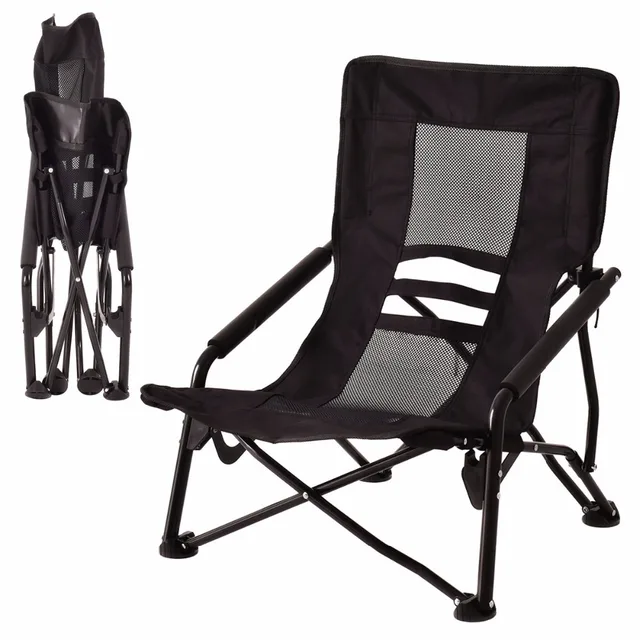 Goplus Outdoor High Back Folding Beach Chair Oxford Camping Goplus Outdoor High Back Folding Beach Chair Oxford Camping Furniture Portable Mesh Chair Black Seat Fishing - Goplus Outdoor High Back Folding Beach Chair Oxford Camping