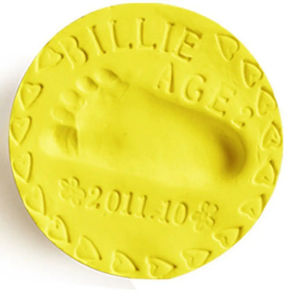 Новорожденный DIY руки/ноги глиняная игрушка плесень милый ручной печати на сто дней подарок глиняная игрушка фотография для празднования - Цвет: yellow