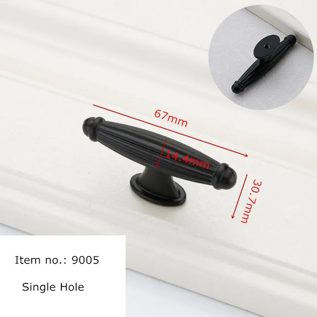 Black Handles for Furniture Cabinet Knobs and Handles Kitchen Handles Drawer Knobs Cabinet Pulls Cupboard Handles Knobs 9005-S