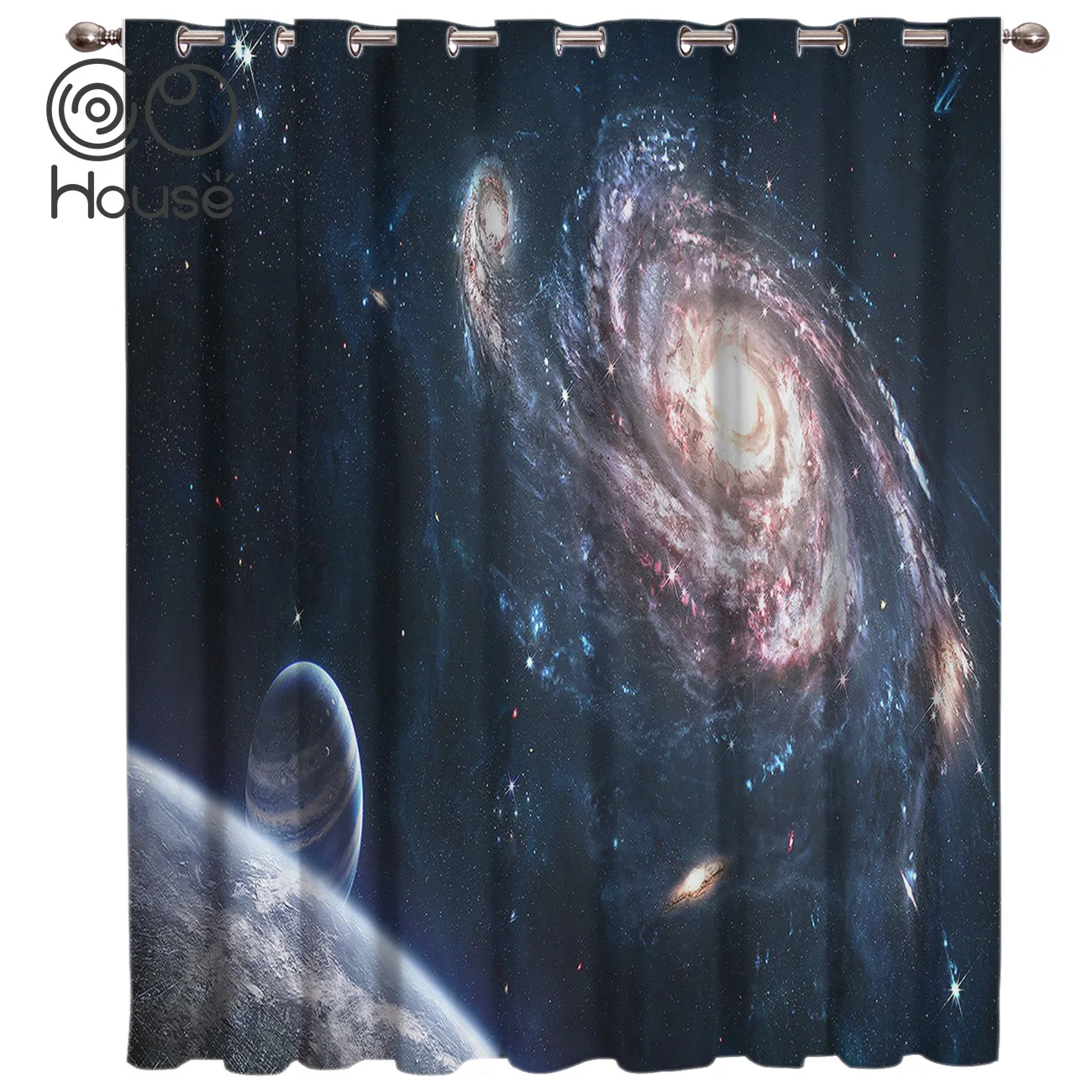 

CoCoHouse Galaxy Universe Stars Room Curtains Large Window Window Curtains Dark Curtain Rod Curtains Bathroom Kitchen Bedroom